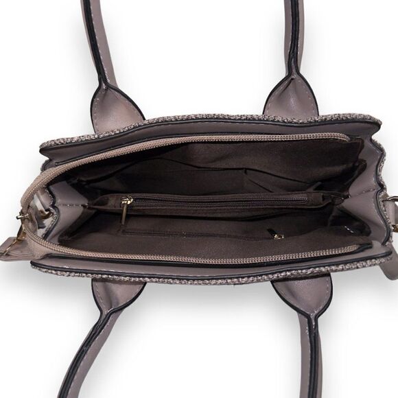 Strathurie Scotland Tweed Herringbone Handbag Purse Grey - Picture 7 of 10